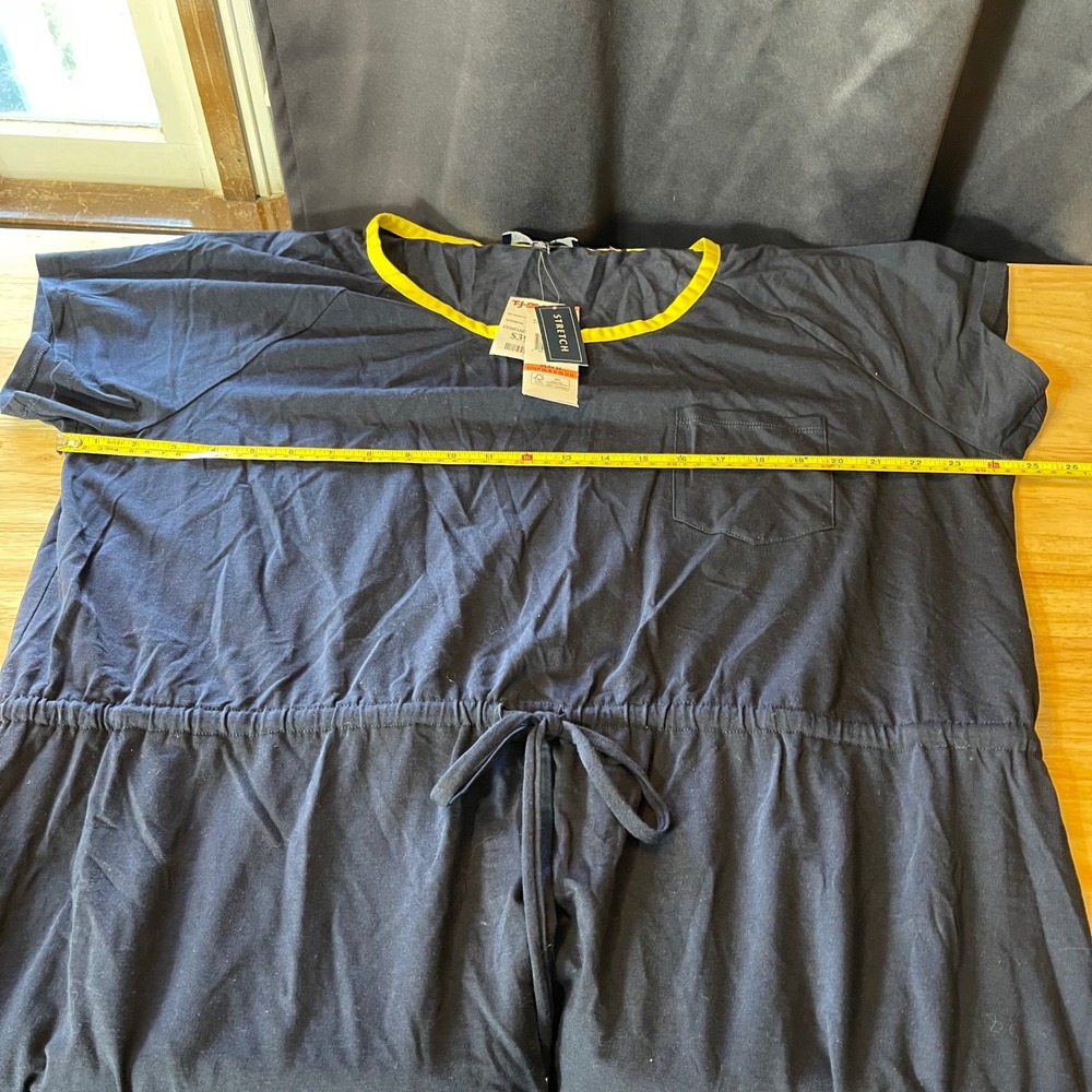 Jones New York Navy Midi Dress with Yellow Trim and White Stripes - Picture 4 of 9